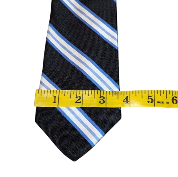 Brooks Brothers Striped Silk Tie Blue Made In USA - Picture 4 of 5